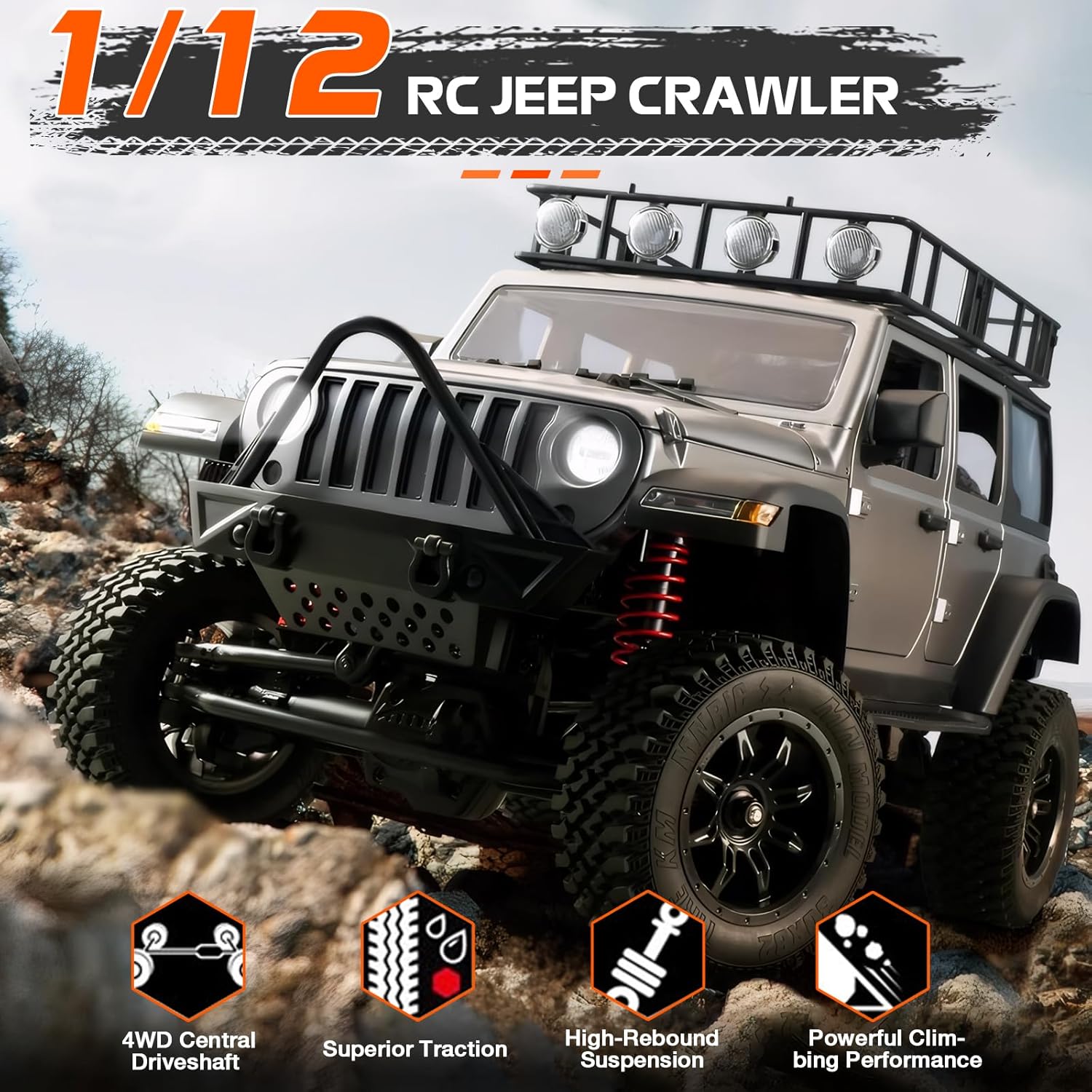 1/12 Scale 4x4 4WD RC Rock Cra - Rc Jeep Hobby 评论和价格