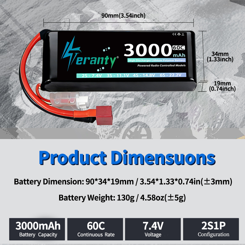 TERANTY 2S 3000mAh Lipo Batter - Rc Hobby & Maskinservice I Eskilstuna 评论和价格