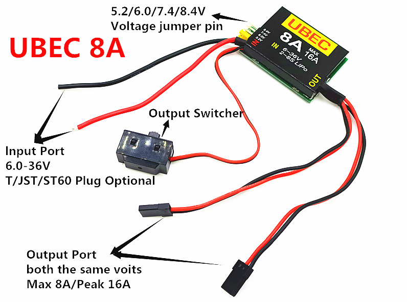 4S-6S 15-26v UBEC-8A BEC DUAL  - Hobby Queen Rc 评论和价格