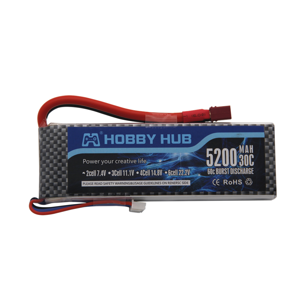 7.4 V 5200 mAh 30C 2S 1P Lipo  - Rc Roc Hobby 评论和价格