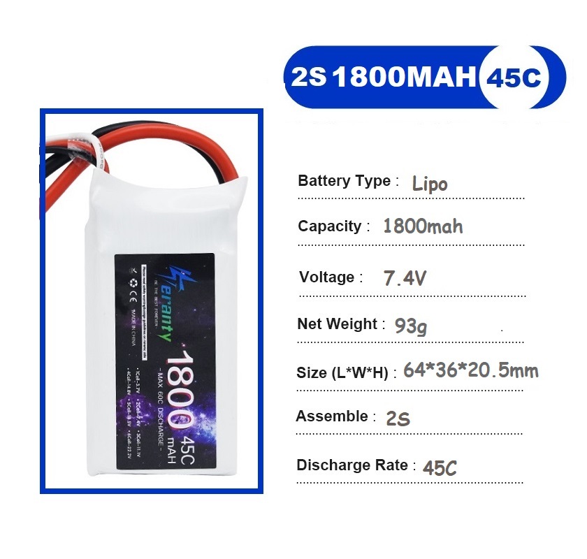 2PCS 7.4V Lipo 2S Battery 1500 - Rc Hobby Grade Car 评论和价格