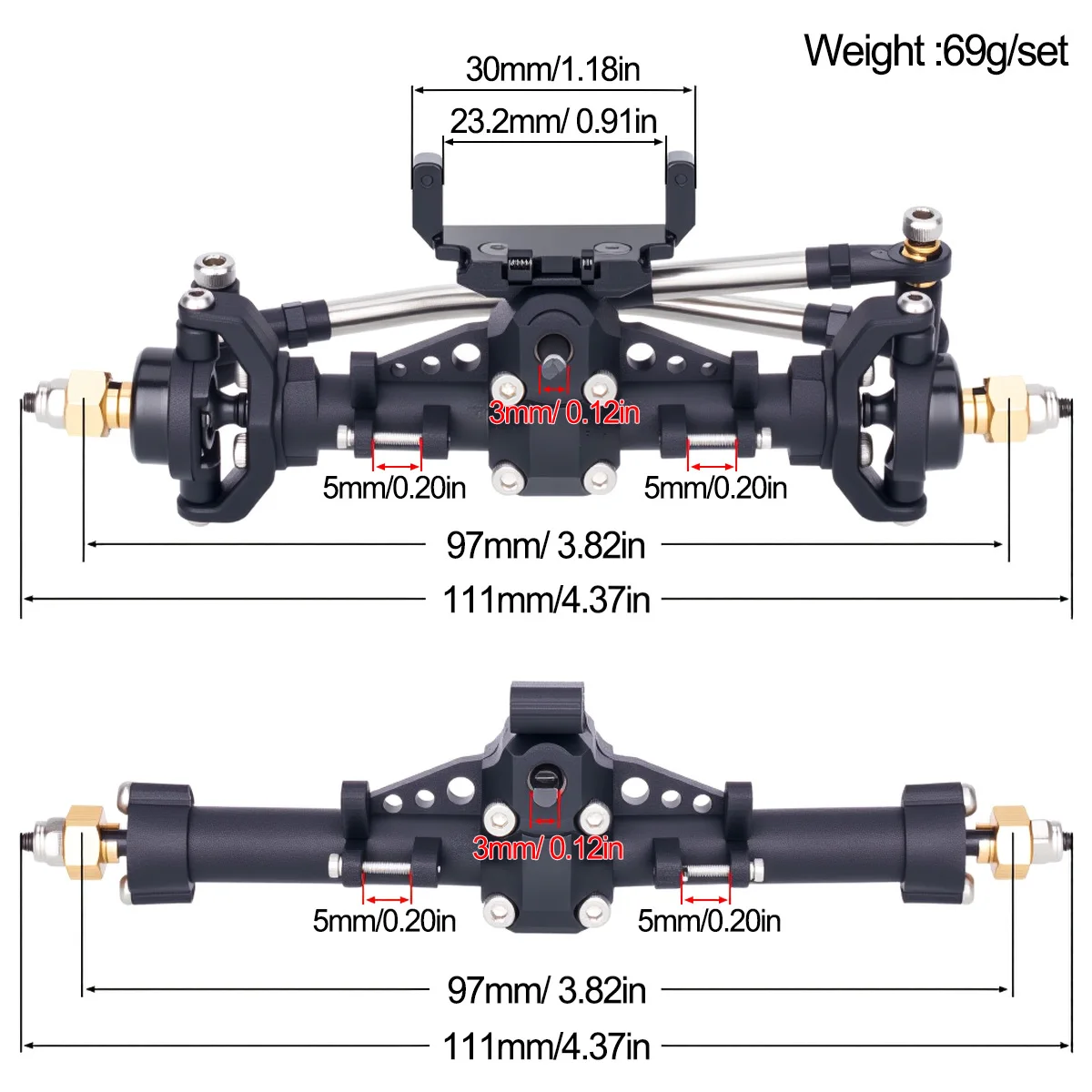 Plastic SCX24 Front Rear Axle  - Hobby Zone Rc 评论和价格